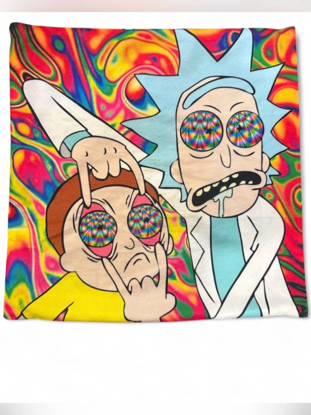 Rick and Morty Psychedelic Pillow Case 16x16 in